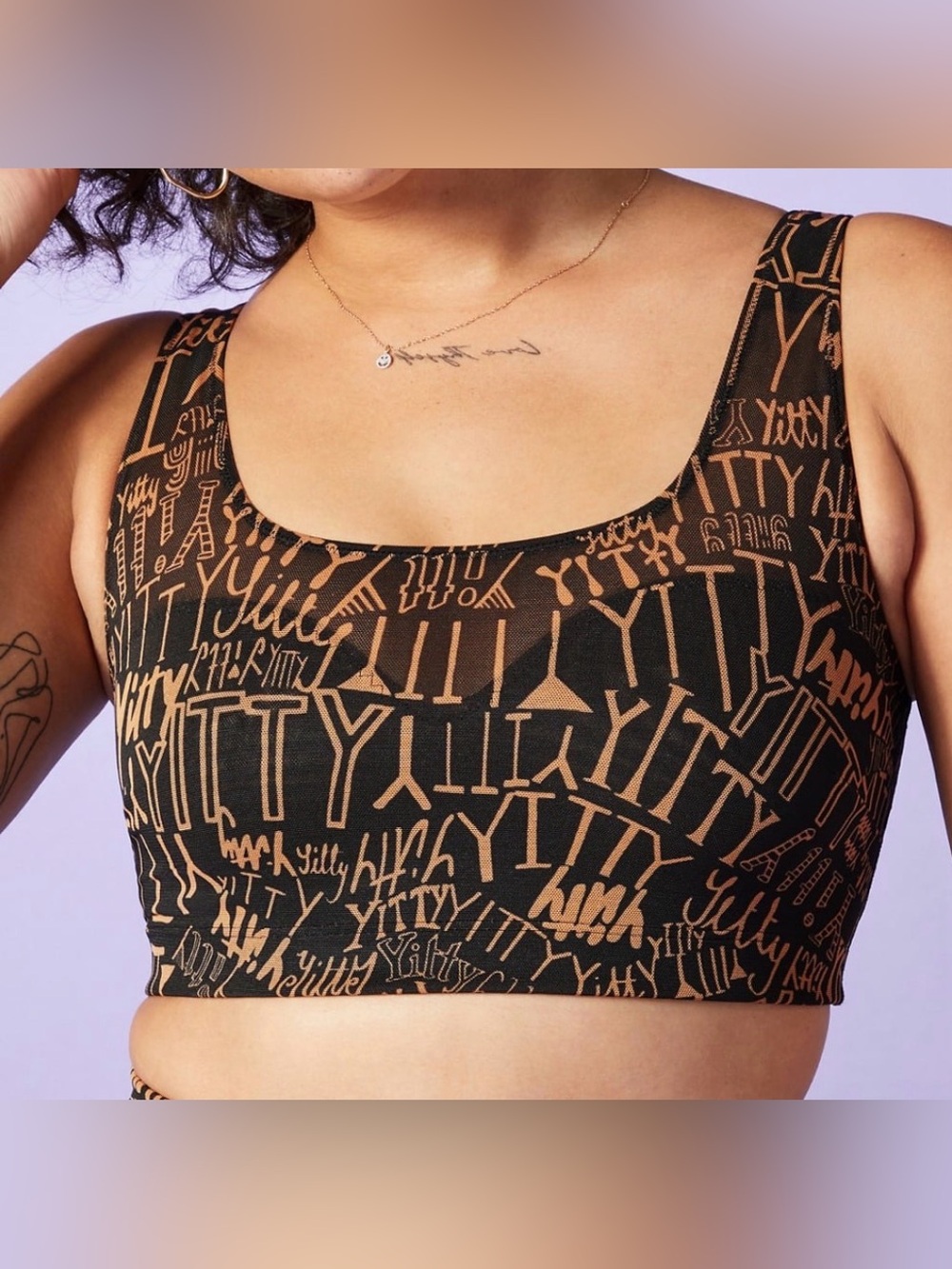 YITTY By Fabletics Mesh Me Smoothing Midi Bralette EUC